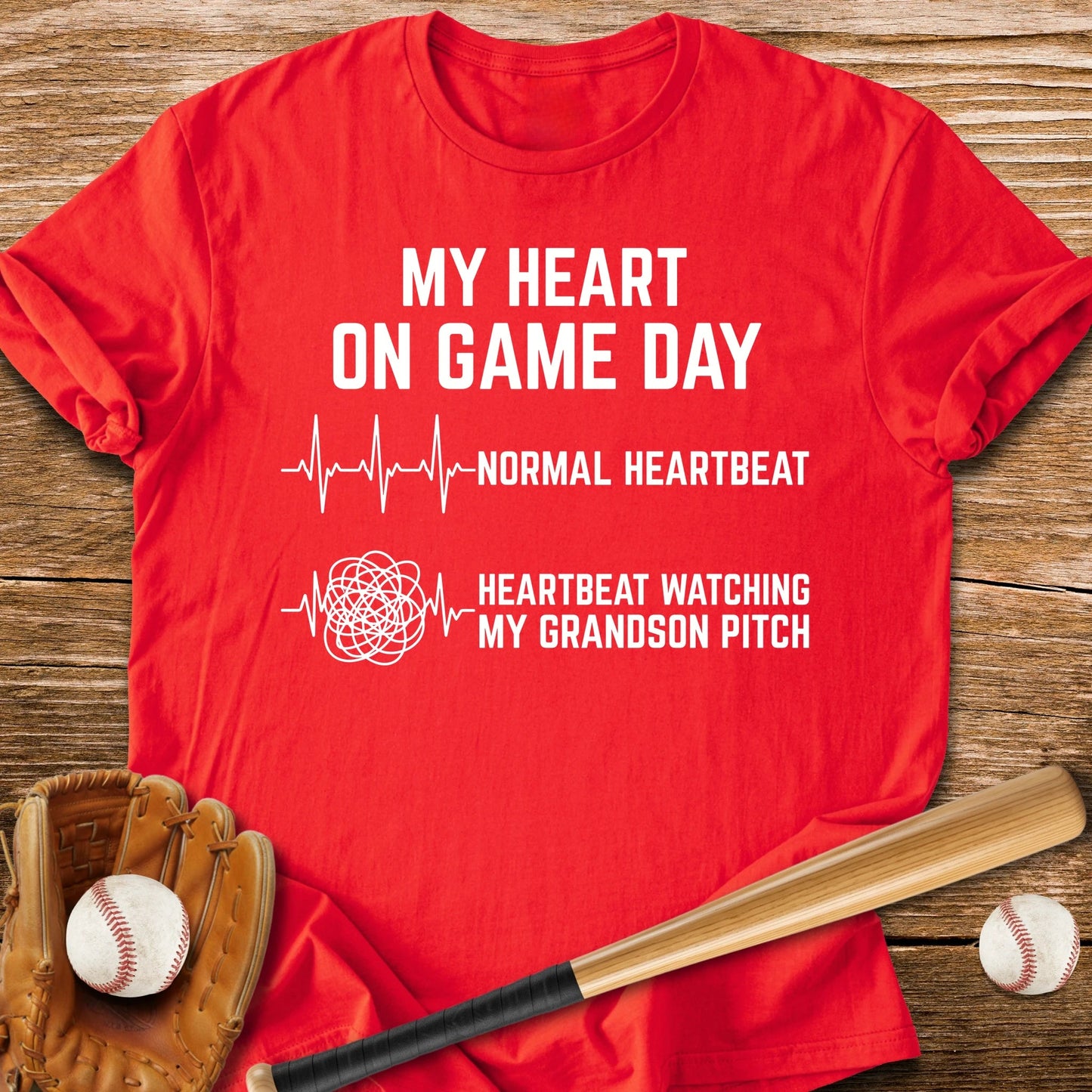 Grandson Pitch Races My Heart - HomeRun PrintsT-Shirt
