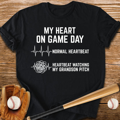 Grandson Pitch Races My Heart - HomeRun PrintsT-Shirt
