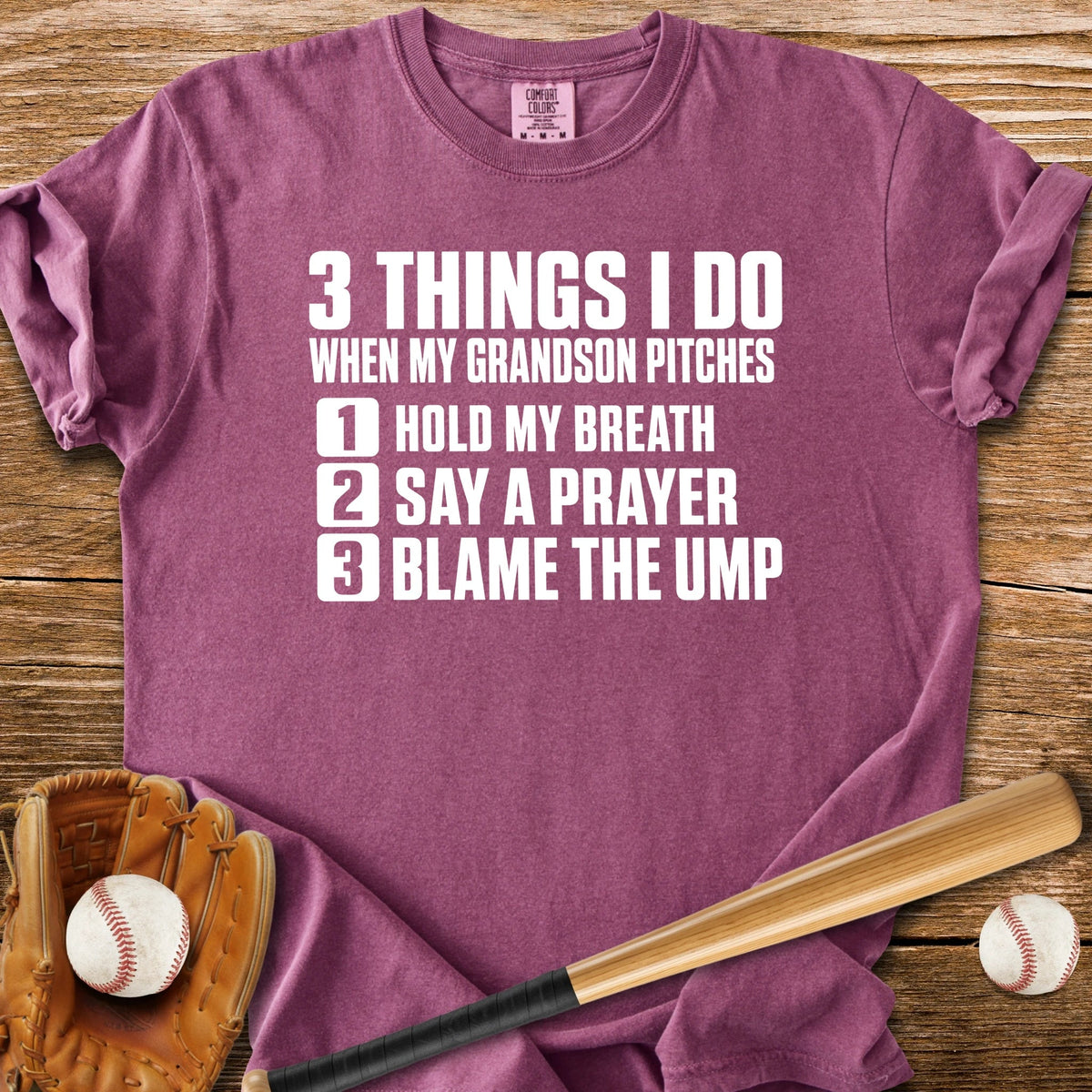 Grandson Pitches Grandma Prays - HomeRun PrintsComfort Colors