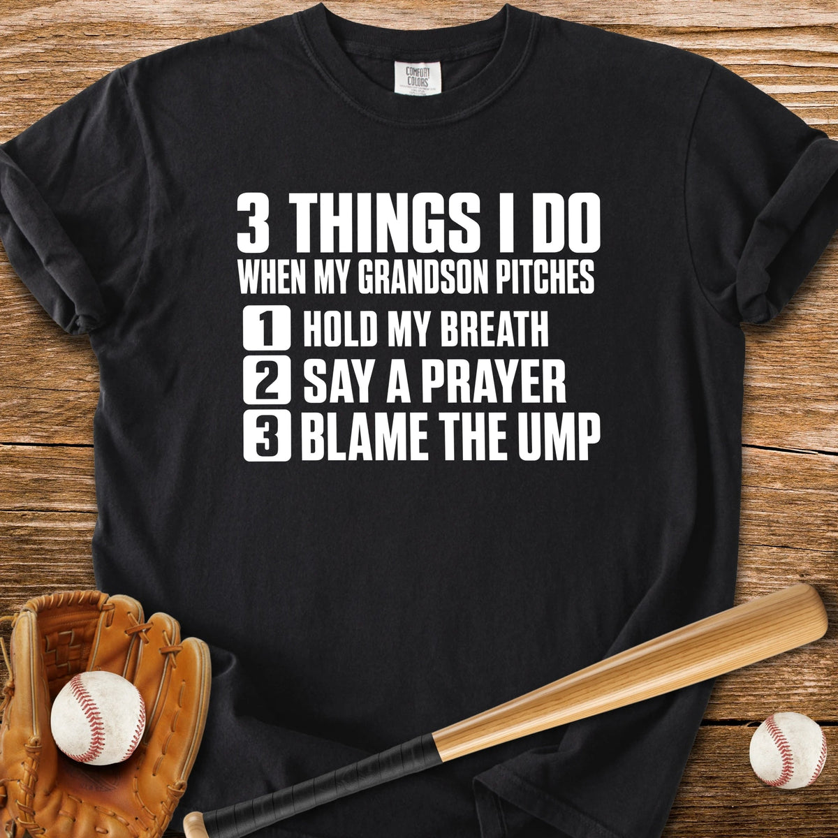 Grandson Pitches Grandma Prays - HomeRun PrintsComfort Colors