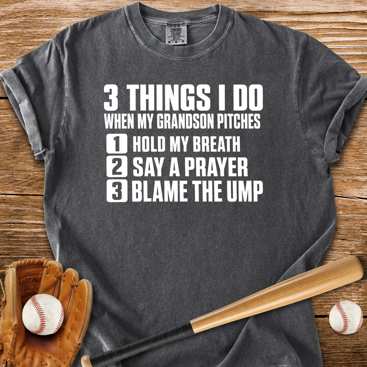 Grandson Pitches Grandma Prays - HomeRun PrintsComfort Colors