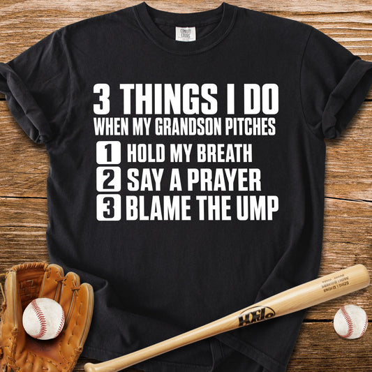 Grandson Pitches Grandma Prays T-Shirt - HomeRun PrintsComfort Colors