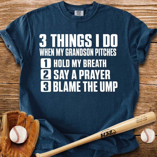 Grandson Pitches Grandma Prays T-Shirt - HomeRun PrintsComfort Colors