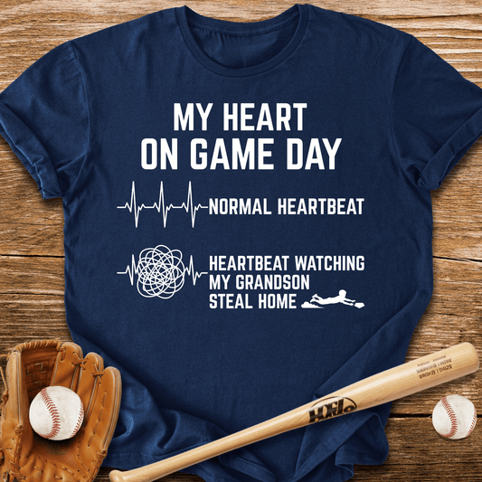 Grandson Steal Races My Heart T-Shirt - HomeRun PrintsT-Shirt