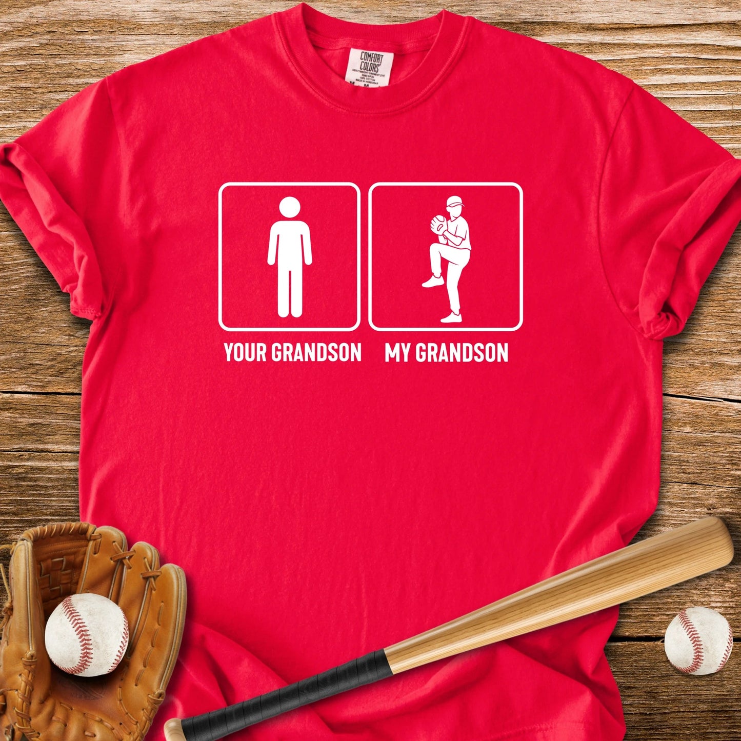 Grandson Throws Heat T-Shirt - HomeRun PrintsComfort Colors