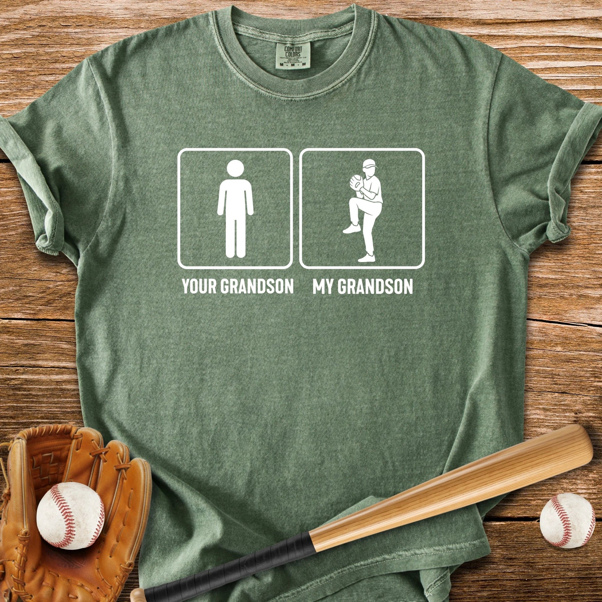 Grandson Throws Heat T-Shirt - HomeRun PrintsComfort Colors