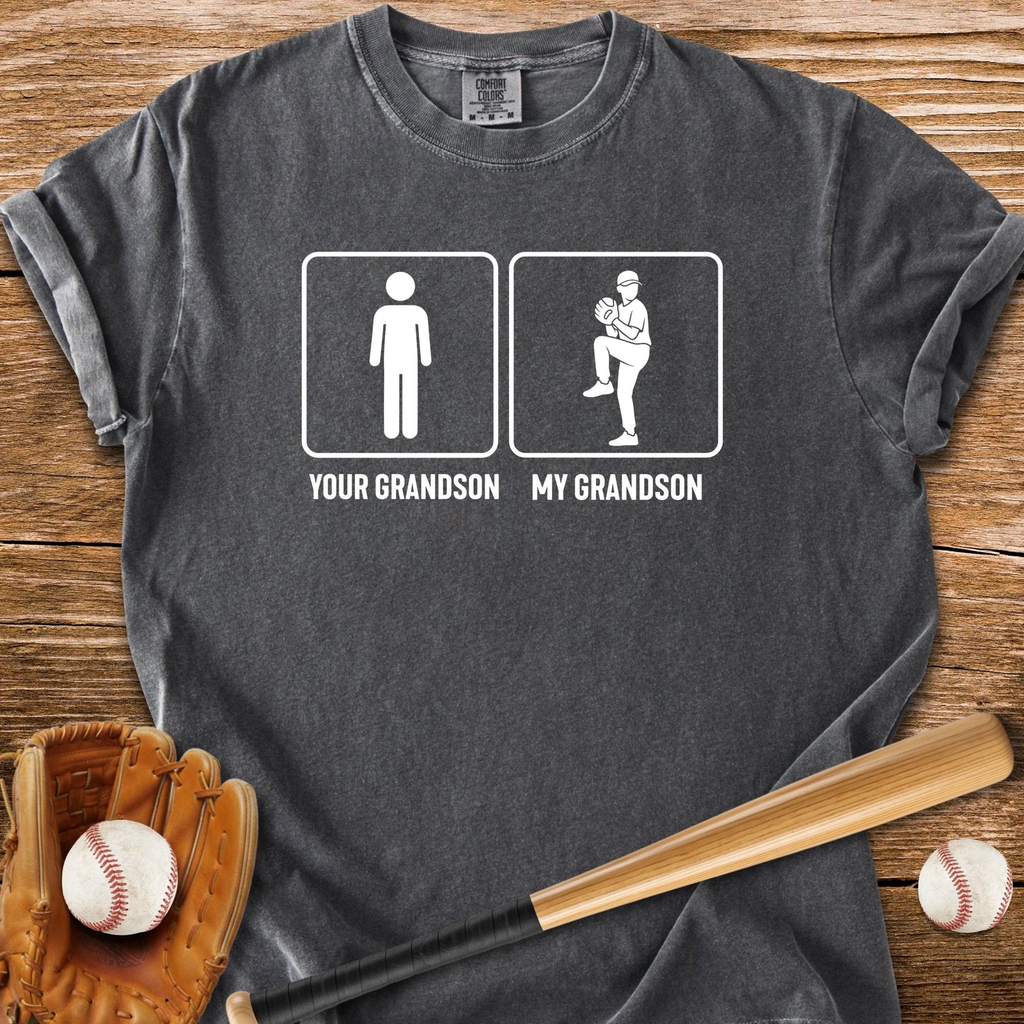 Grandson Throws Heat T-Shirt - HomeRun PrintsComfort Colors