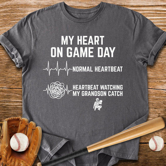 Grandson's Catch Races My Heart - HomeRun PrintsT-Shirt