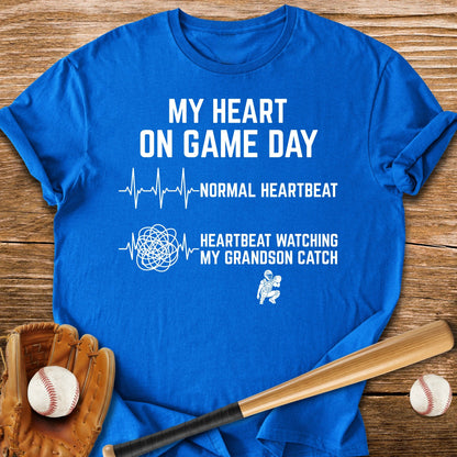 Grandson's Catch Races My Heart - HomeRun PrintsT-Shirt