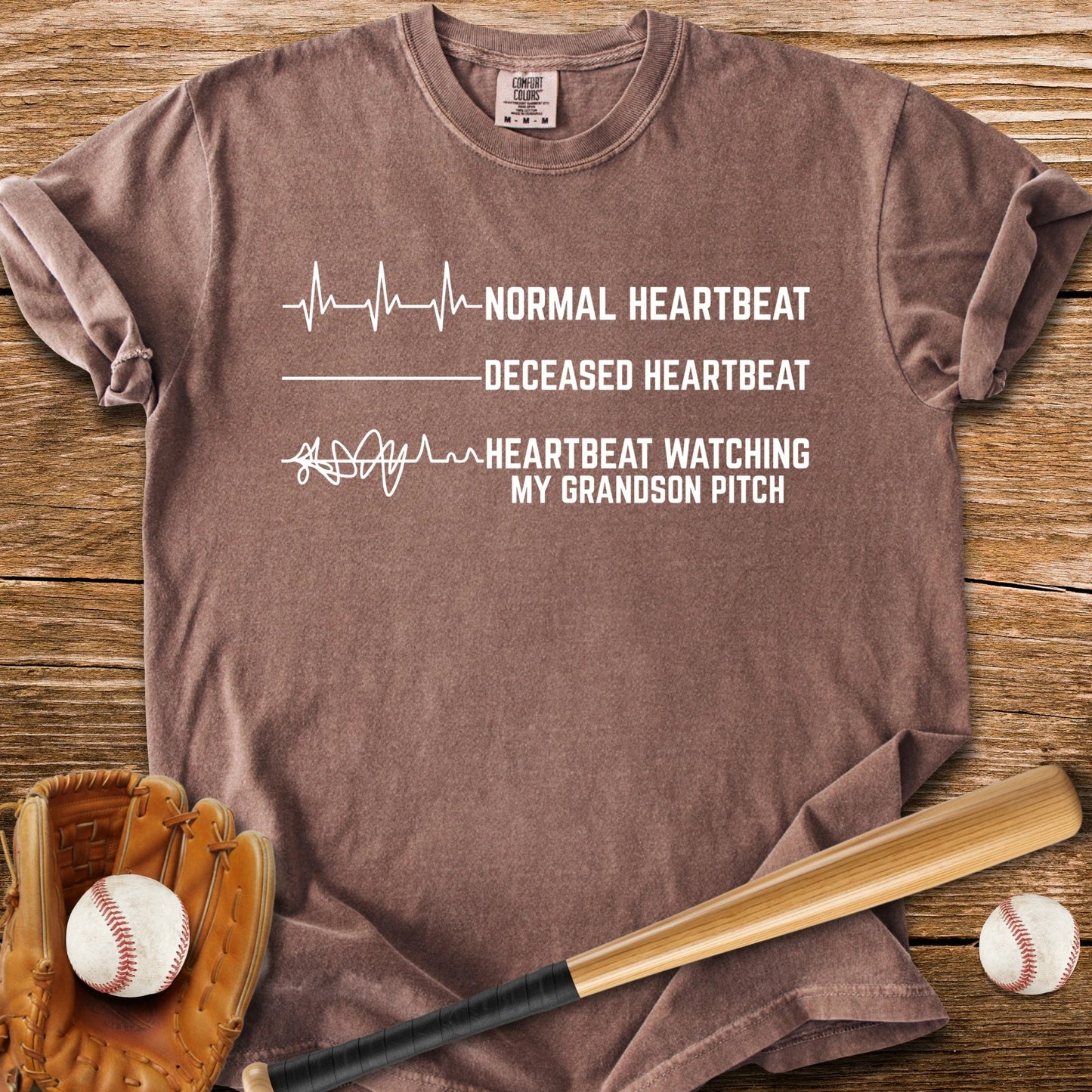 Grandson's Pitch Flatlines Me - HomeRun PrintsComfort Colors