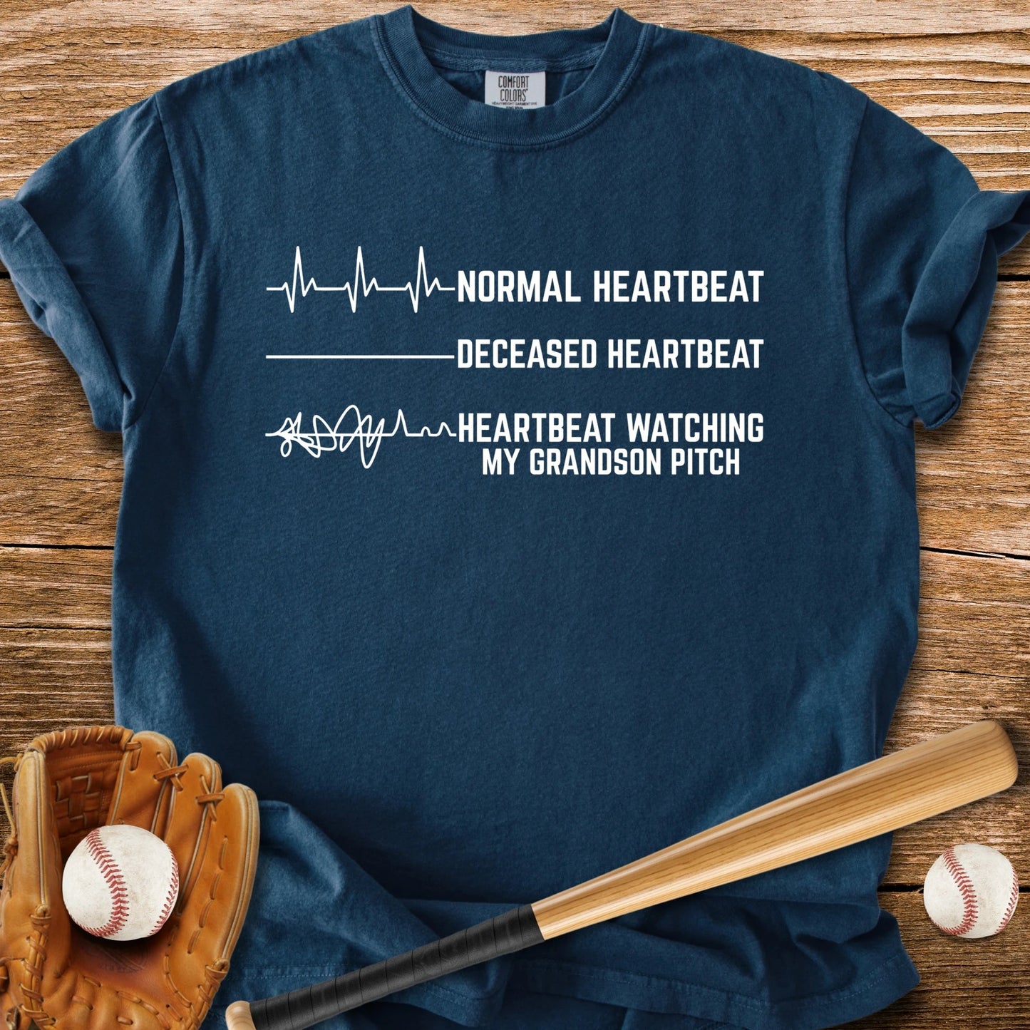 Grandson's Pitch Flatlines Me - HomeRun PrintsComfort Colors