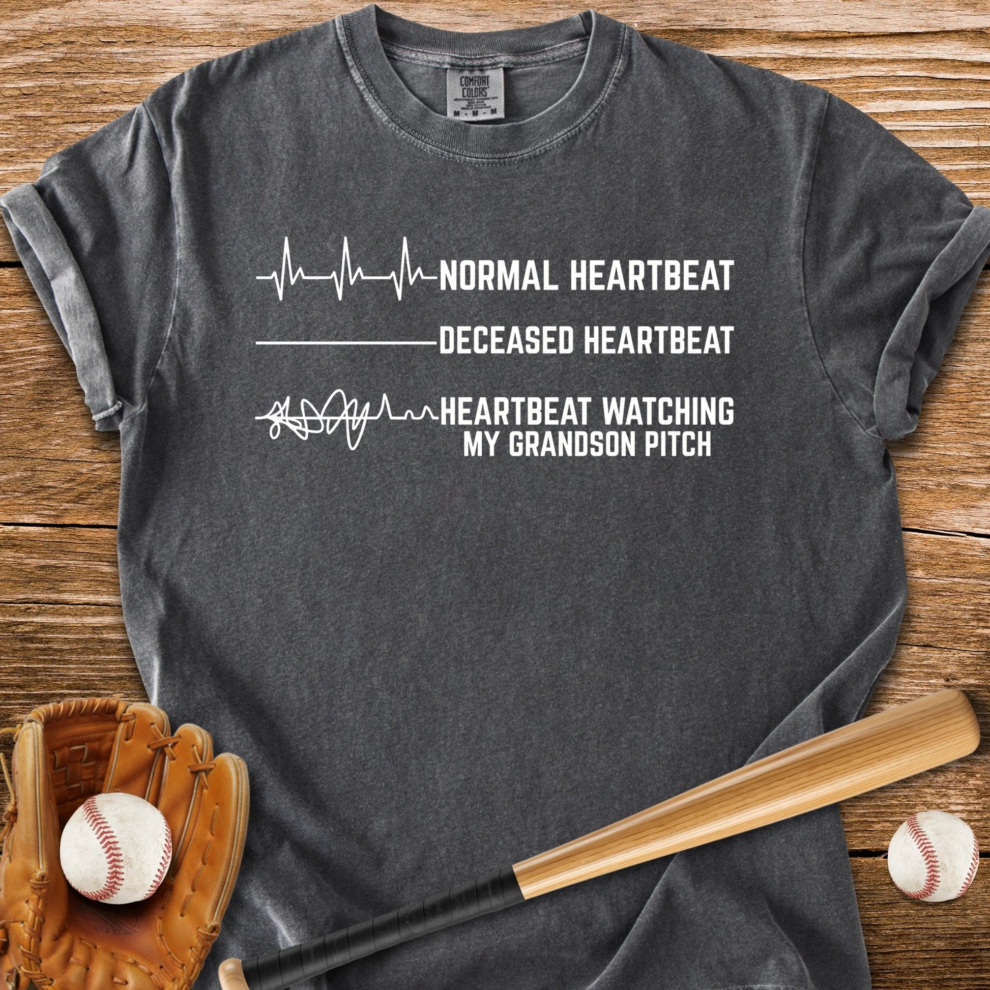 Grandson's Pitch Flatlines Me - HomeRun PrintsComfort Colors