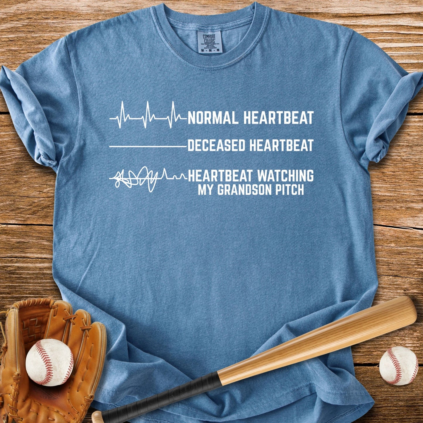 Grandson's Pitch Flatlines Me - HomeRun PrintsComfort Colors