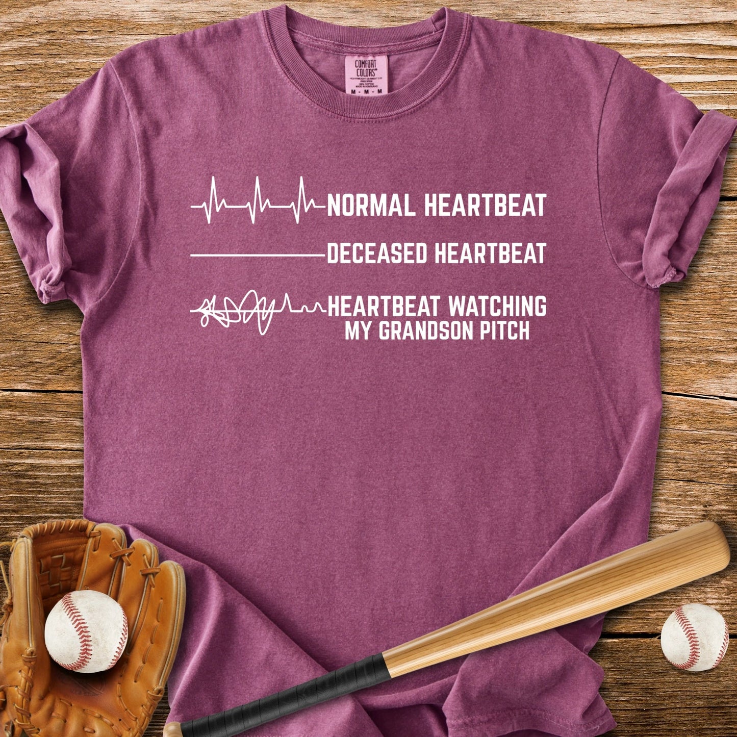 Grandson's Pitch Flatlines Me - HomeRun PrintsComfort Colors