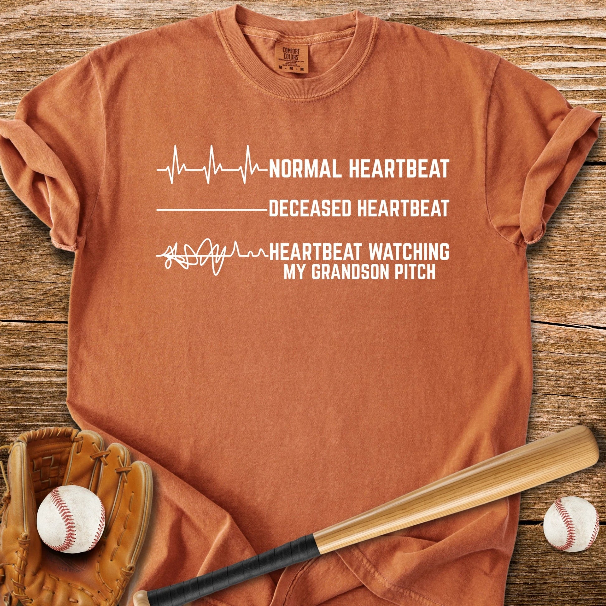 Grandson's Pitch Flatlines Me - HomeRun PrintsComfort Colors