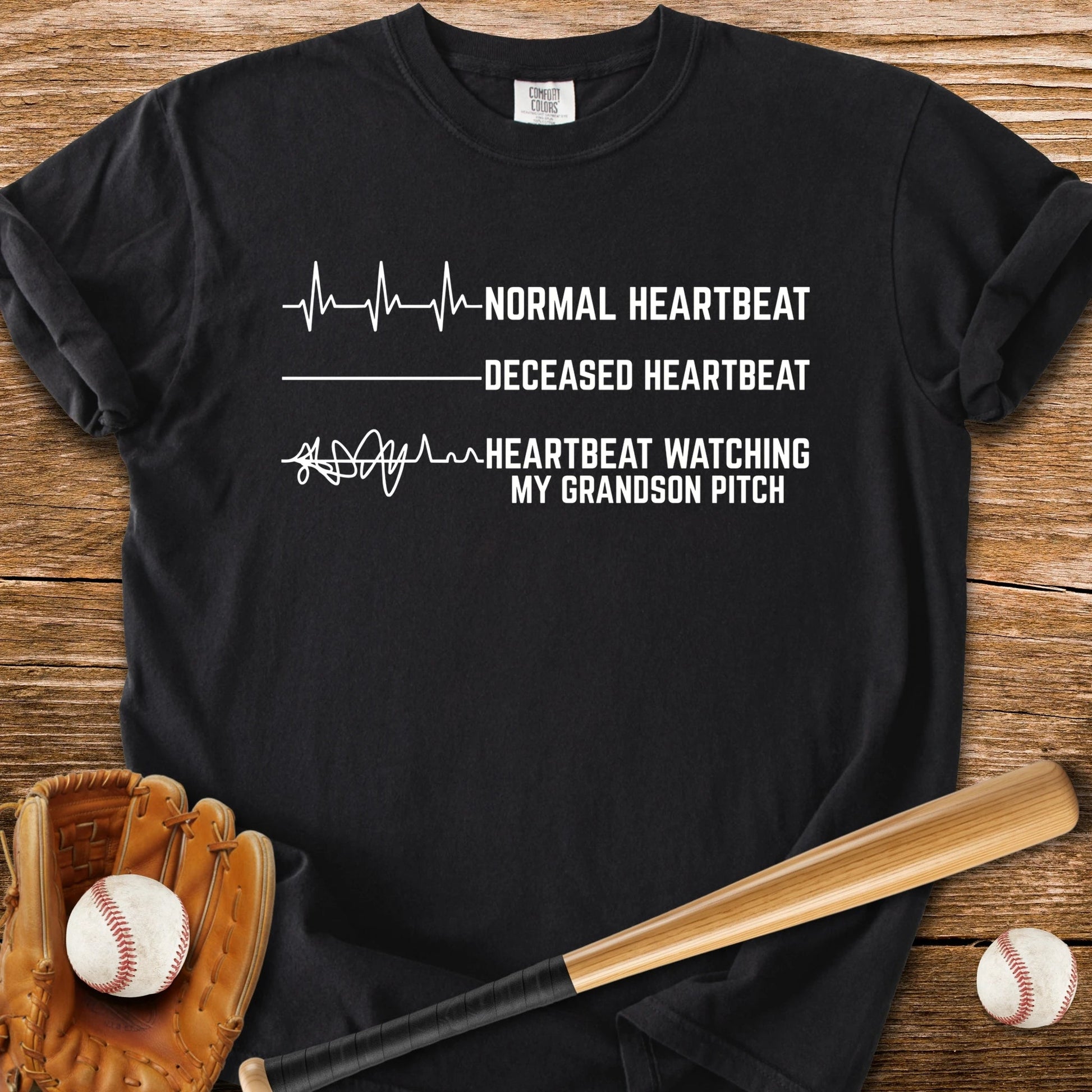 Grandson's Pitch Flatlines Me - HomeRun PrintsComfort Colors