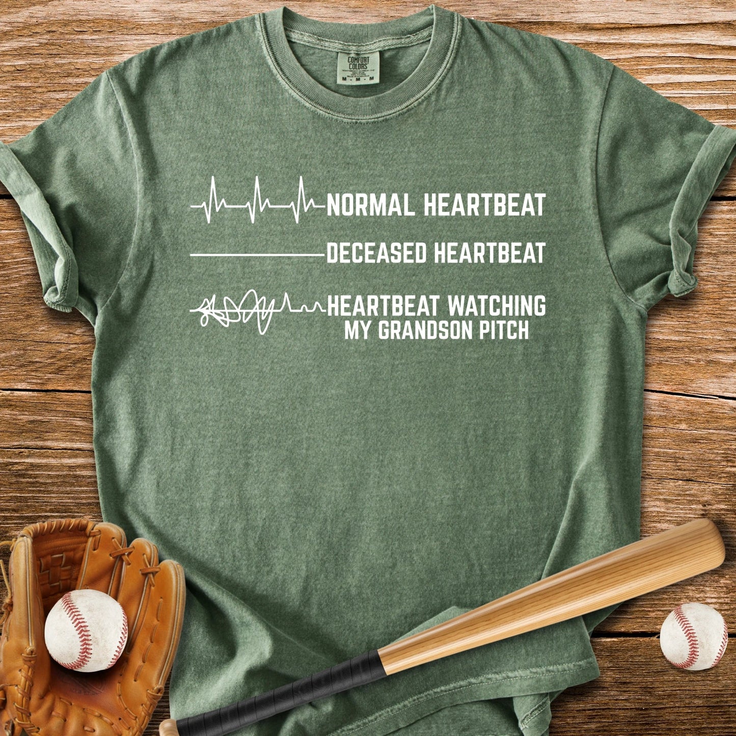 Grandson's Pitch Flatlines Me - HomeRun PrintsComfort Colors