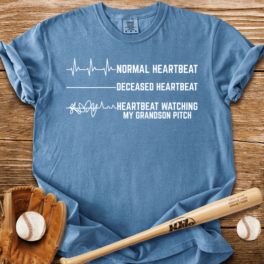 Grandson's Pitch Flatlines Me T-Shirt - HomeRun PrintsComfort Colors