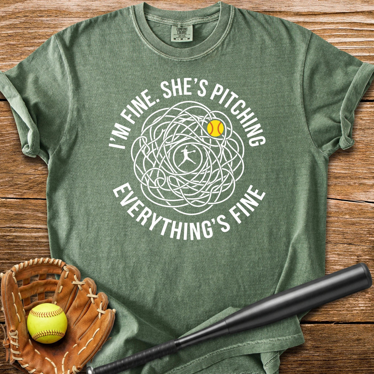 Her Pitching Unraveled Me - HomeRun PrintsComfort Colors