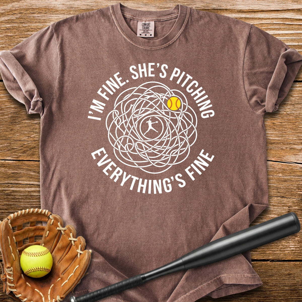 Her Pitching Unraveled Me - HomeRun PrintsComfort Colors