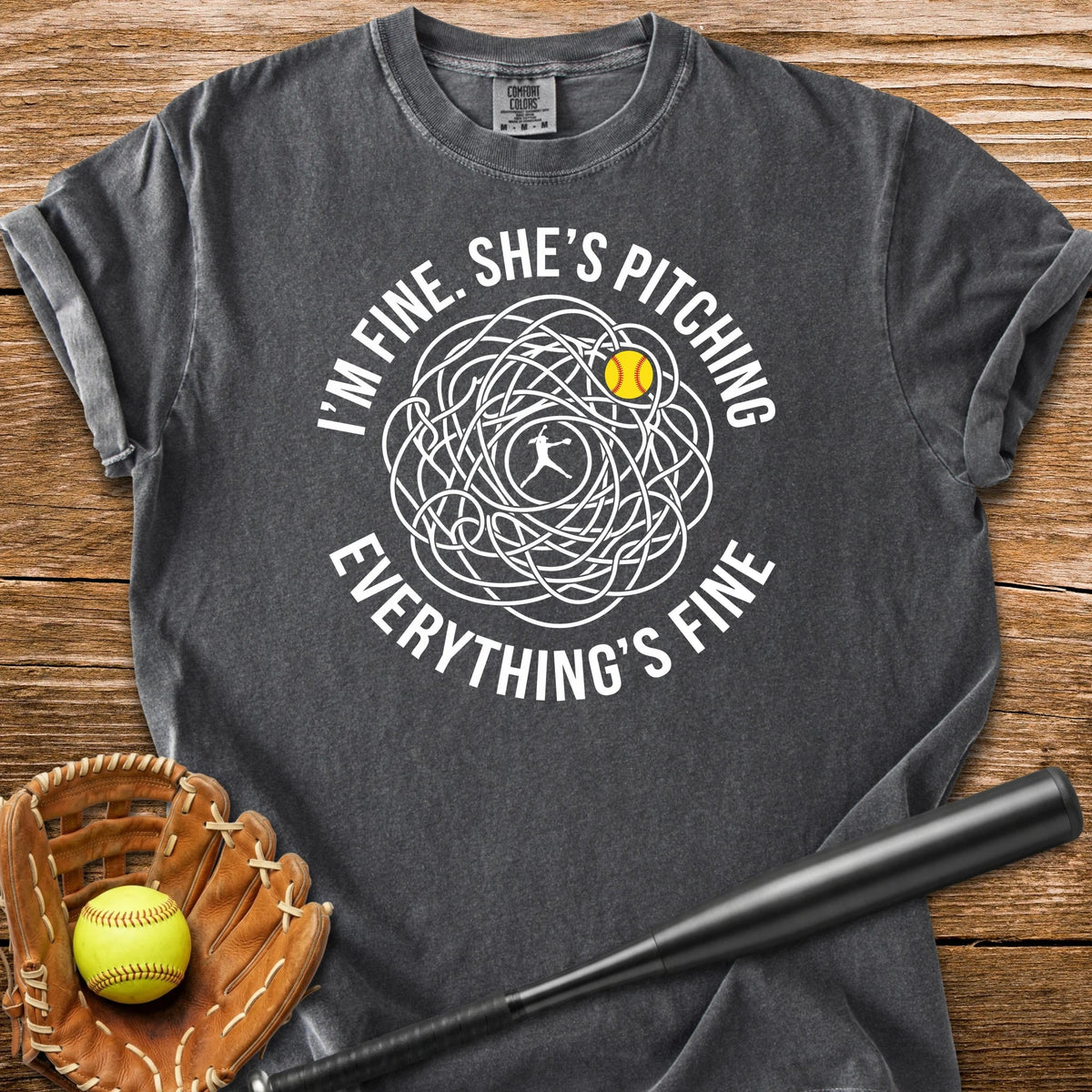 Her Pitching Unraveled Me - HomeRun PrintsComfort Colors