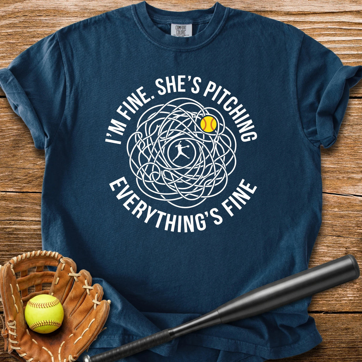 Her Pitching Unraveled Me - HomeRun PrintsComfort Colors