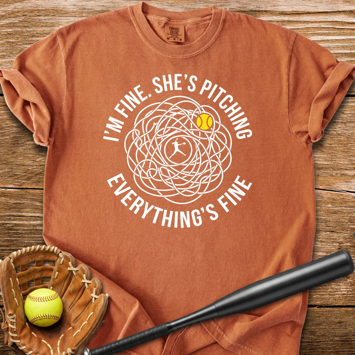Her Pitching Unraveled Me - HomeRun PrintsComfort Colors