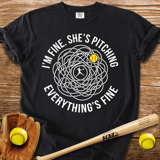 Her Pitching Unraveled Me T-Shirt - HomeRun PrintsComfort Colors