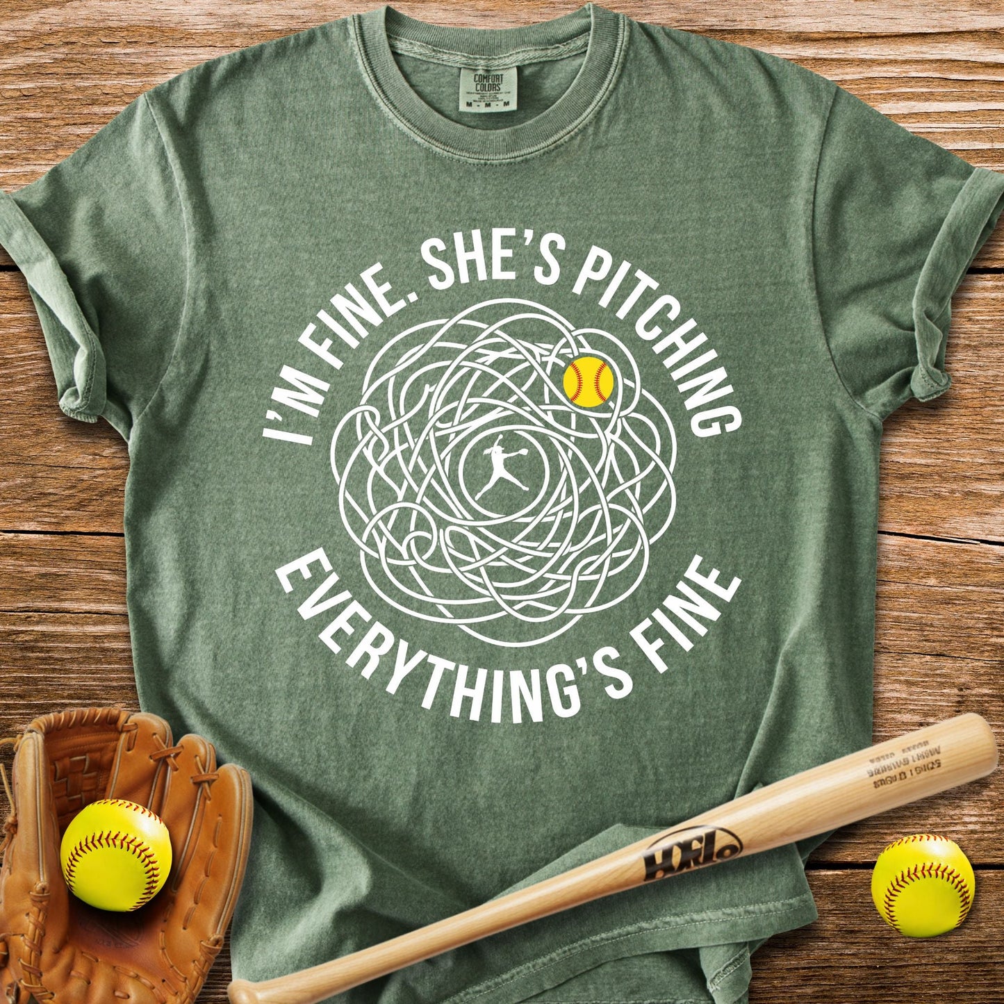 Her Pitching Unraveled Me T-Shirt - HomeRun PrintsComfort Colors