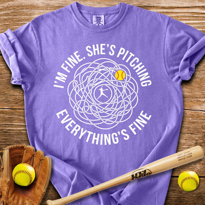 Her Pitching Unraveled Me T-Shirt - HomeRun PrintsComfort Colors