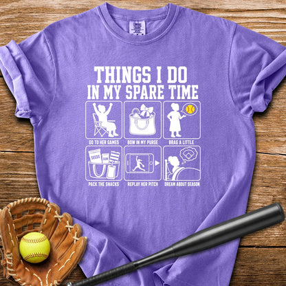 Her Softball Fills My Free Time - HomeRun PrintsComfort Colors