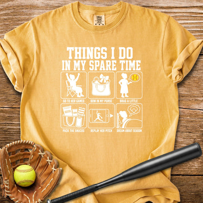 Her Softball Fills My Free Time - HomeRun PrintsComfort Colors