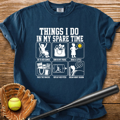 Her Softball Fills My Free Time - HomeRun PrintsComfort Colors