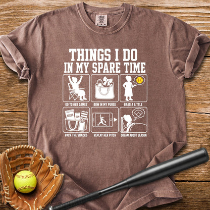 Her Softball Fills My Free Time - HomeRun PrintsComfort Colors