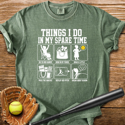 Her Softball Fills My Free Time - HomeRun PrintsComfort Colors