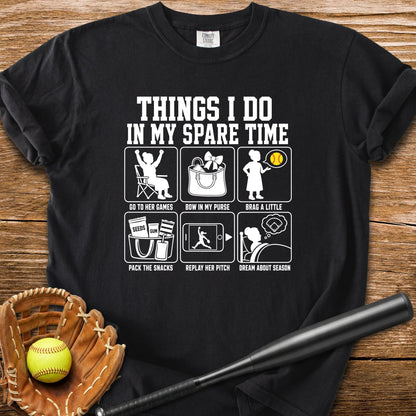 Her Softball Fills My Free Time - HomeRun PrintsComfort Colors