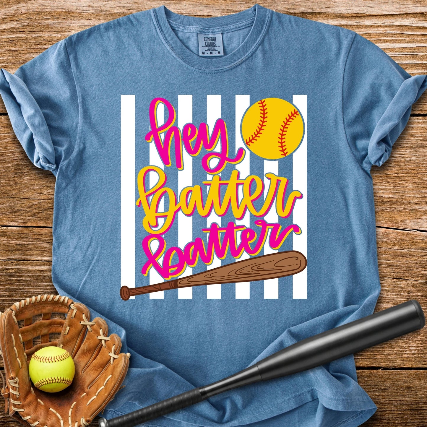 Hey Batter Batter Softball - HomeRun PrintsComfort Colors