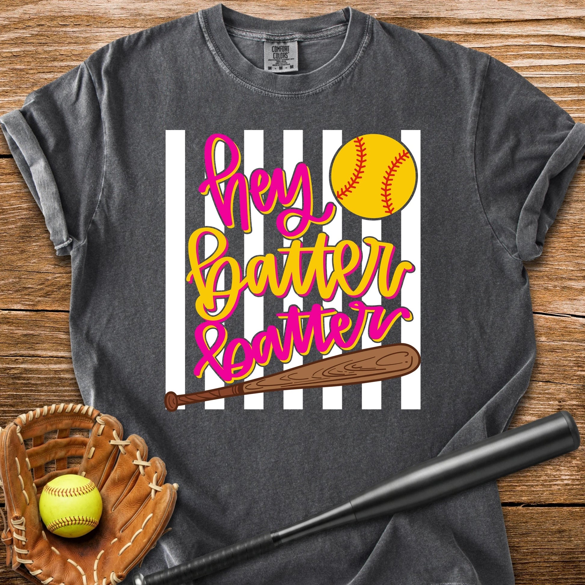 Hey Batter Batter Softball - HomeRun PrintsComfort Colors