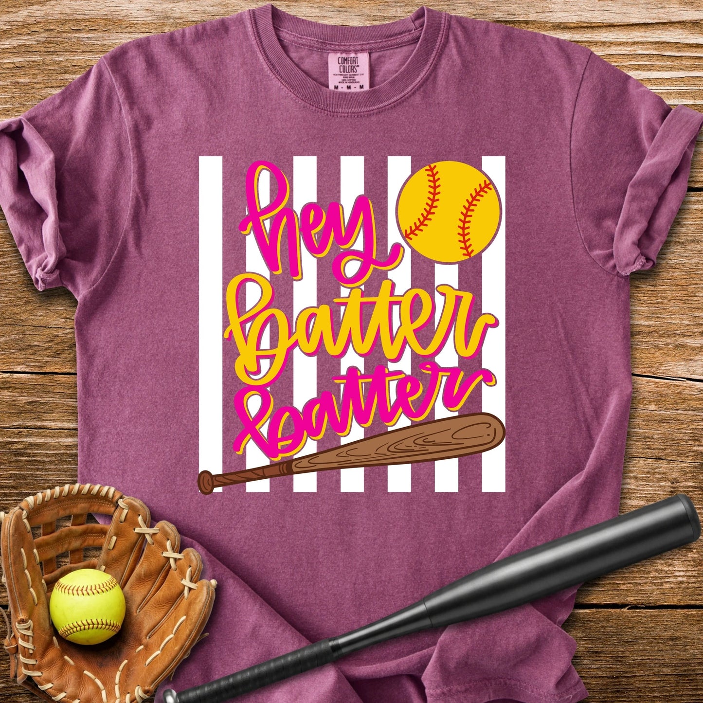 Hey Batter Batter Softball - HomeRun PrintsComfort Colors