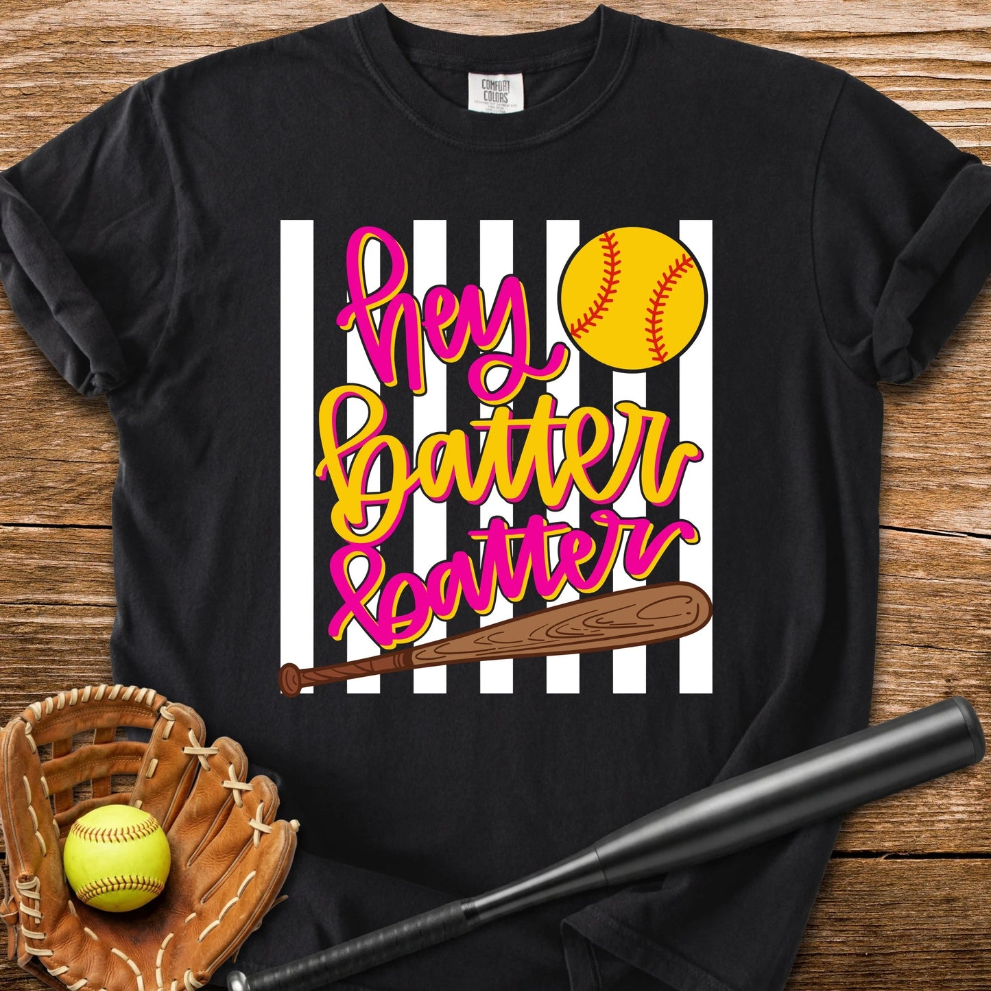 Hey Batter Batter Softball - HomeRun PrintsComfort Colors