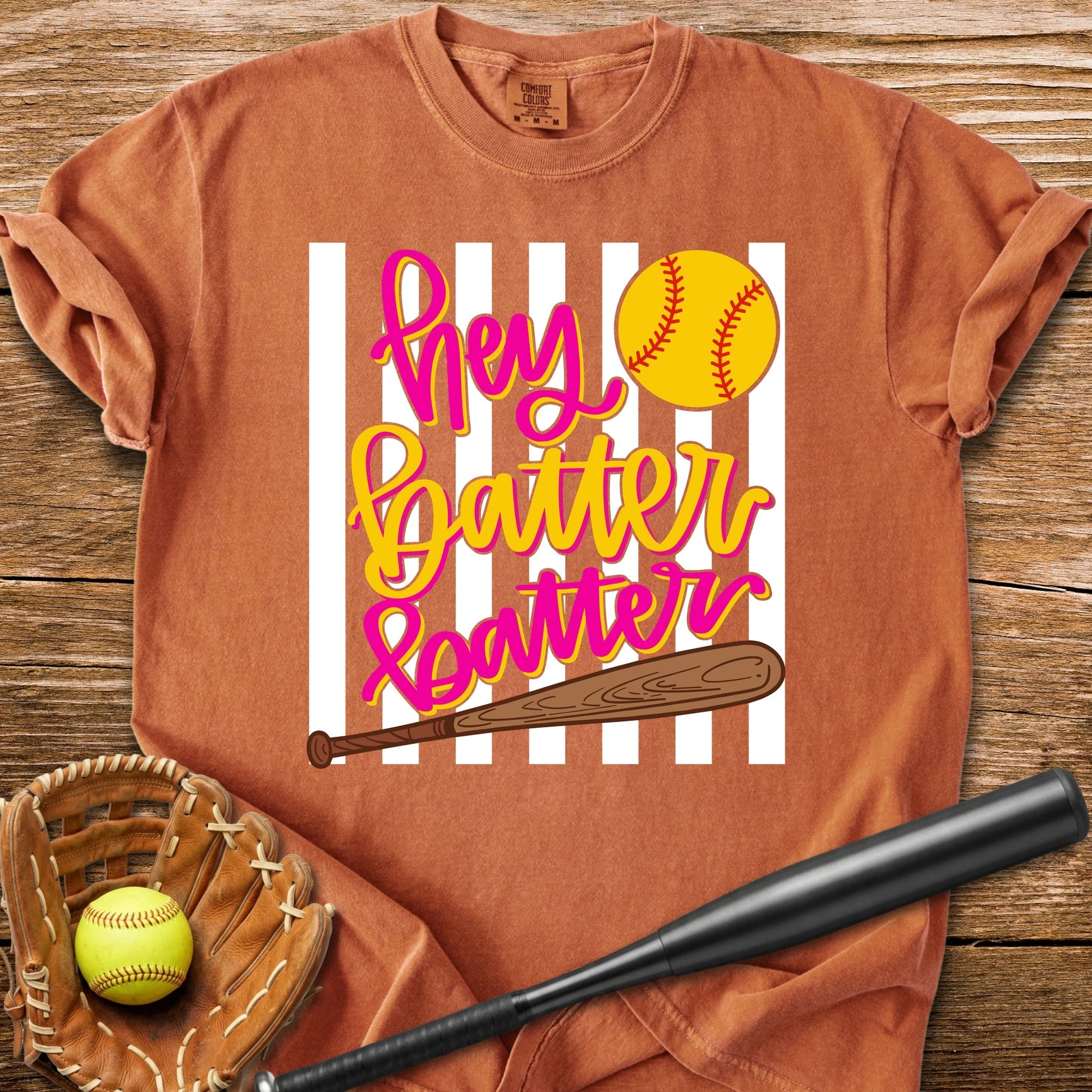 Hey Batter Batter Softball - HomeRun PrintsComfort Colors