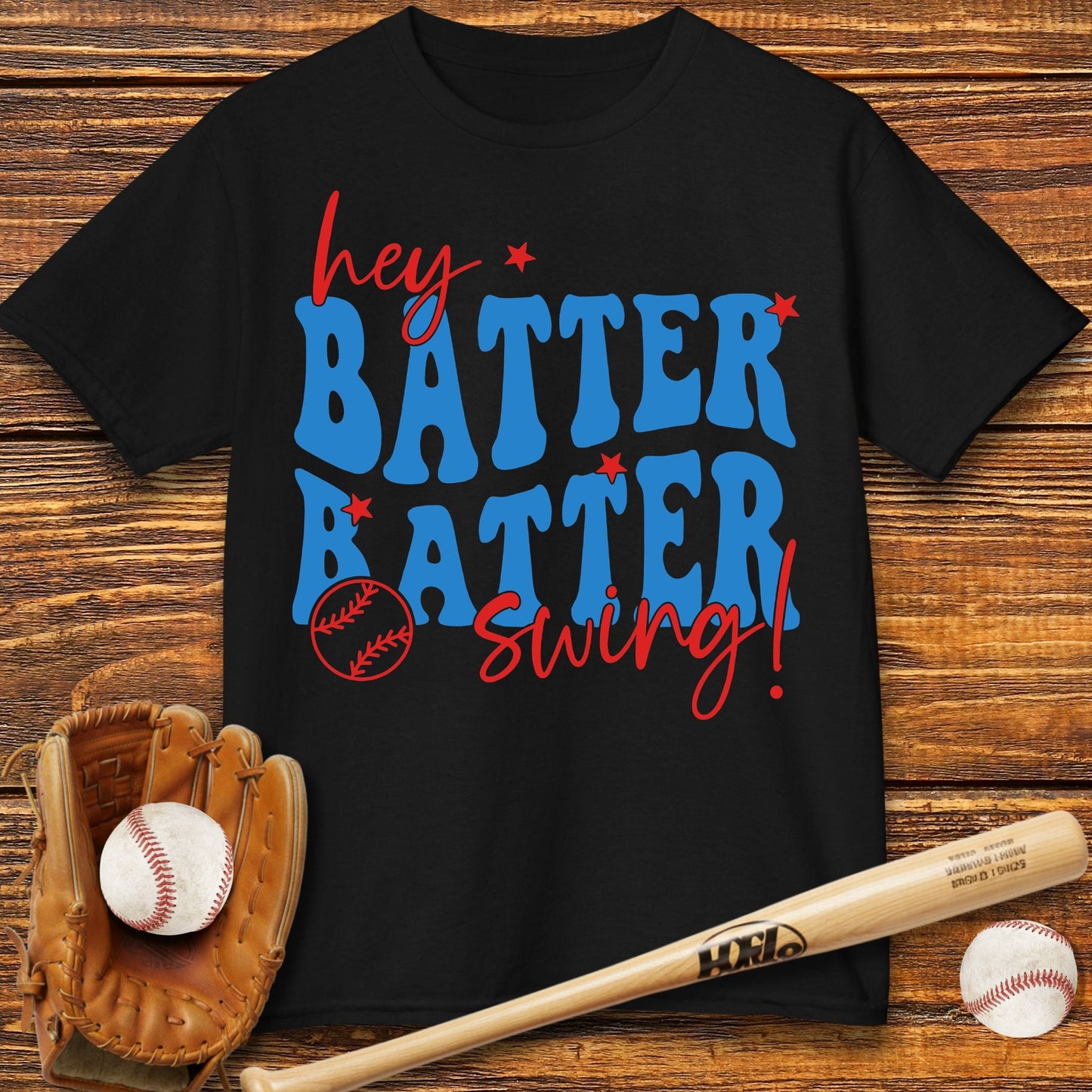 Hey Batter Swing Kids T-shirt - HomeRun PrintsKids clothes