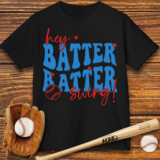 Hey Batter Swing Kids T-shirt - HomeRun PrintsKids clothes