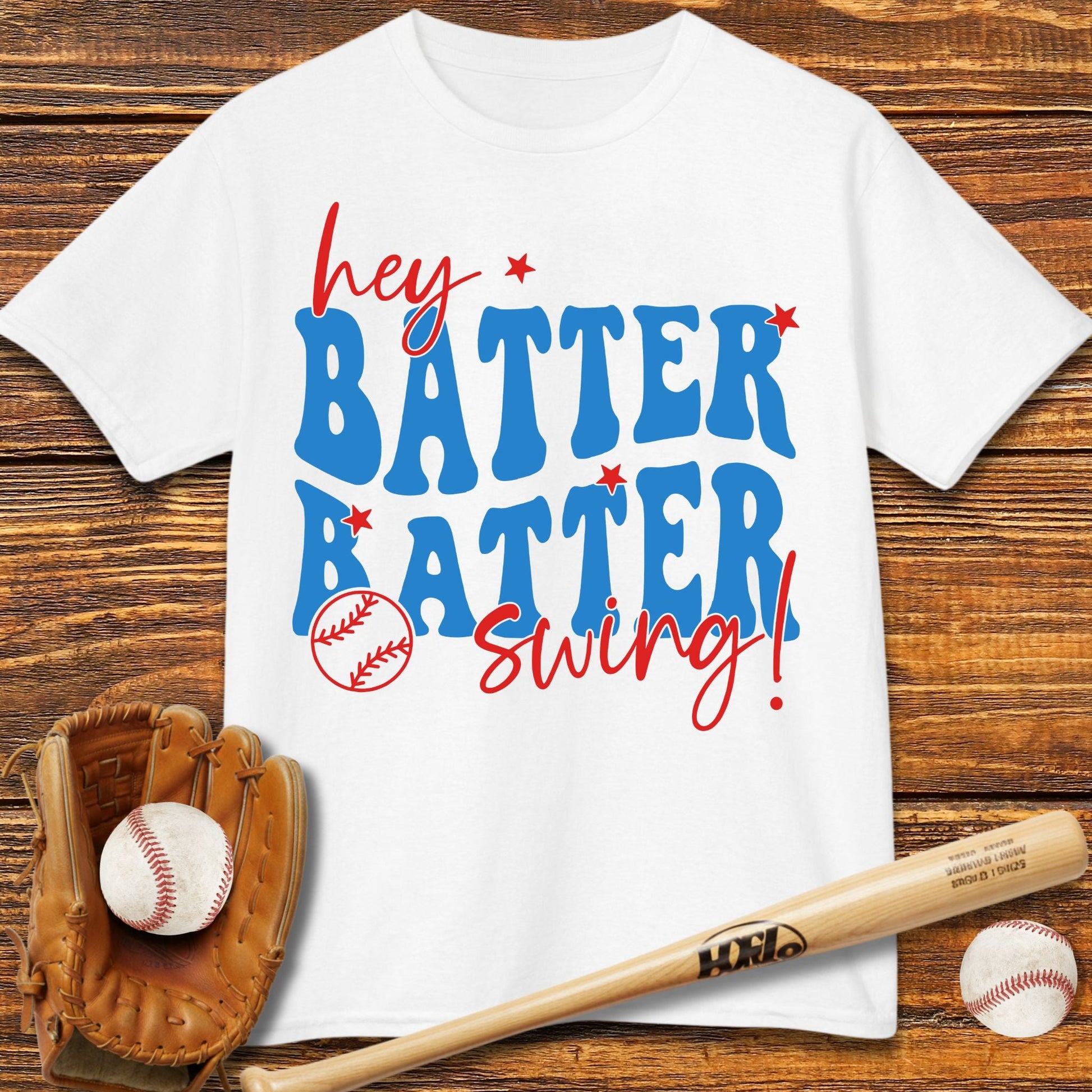 Hey Batter Swing Kids T-shirt - HomeRun PrintsKids clothes