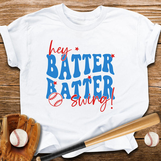 Hey Batter Swing Youth Tee - HomeRun PrintsKids clothes