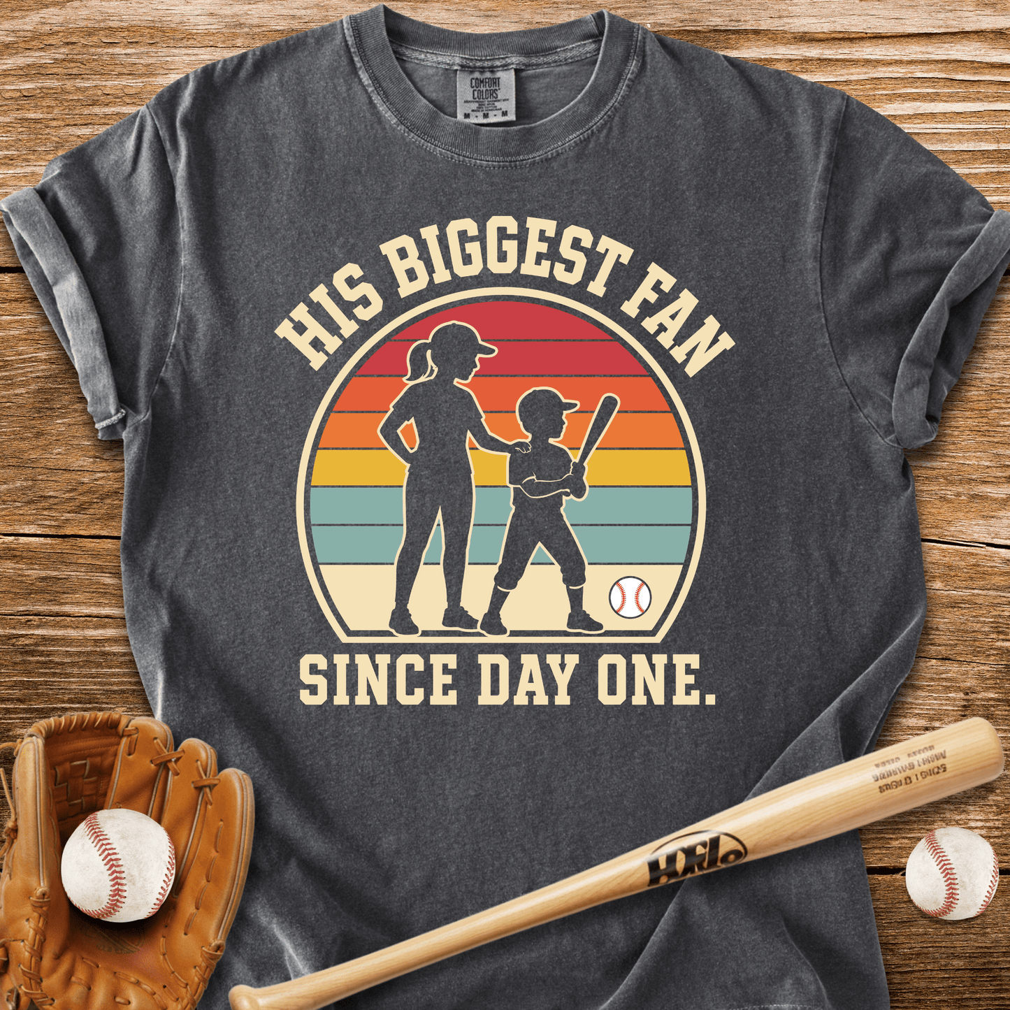His Biggest Fan Since Day One T-Shirt - HomeRun PrintsComfort Colors