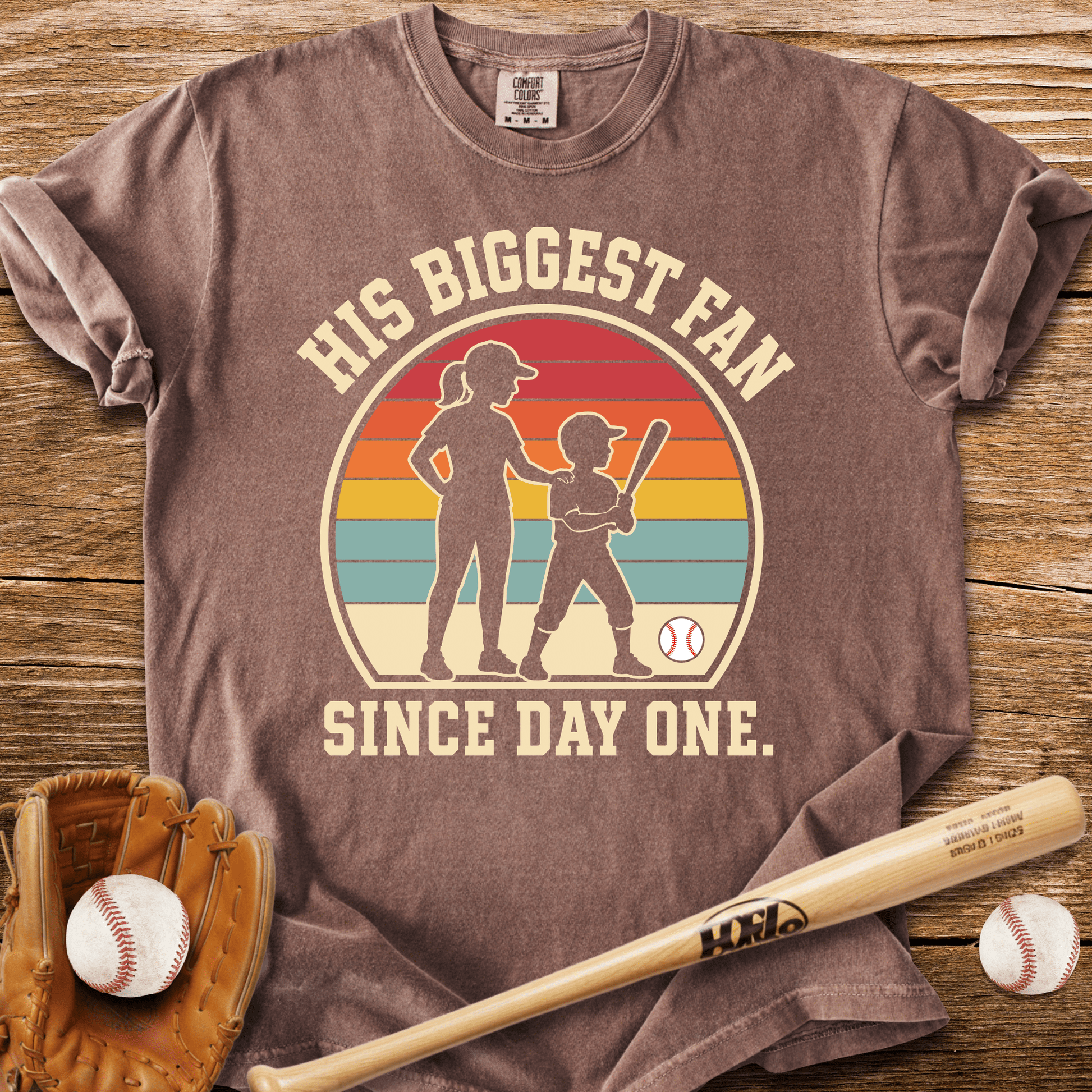 His Biggest Fan Since Day One T-Shirt - HomeRun PrintsComfort Colors