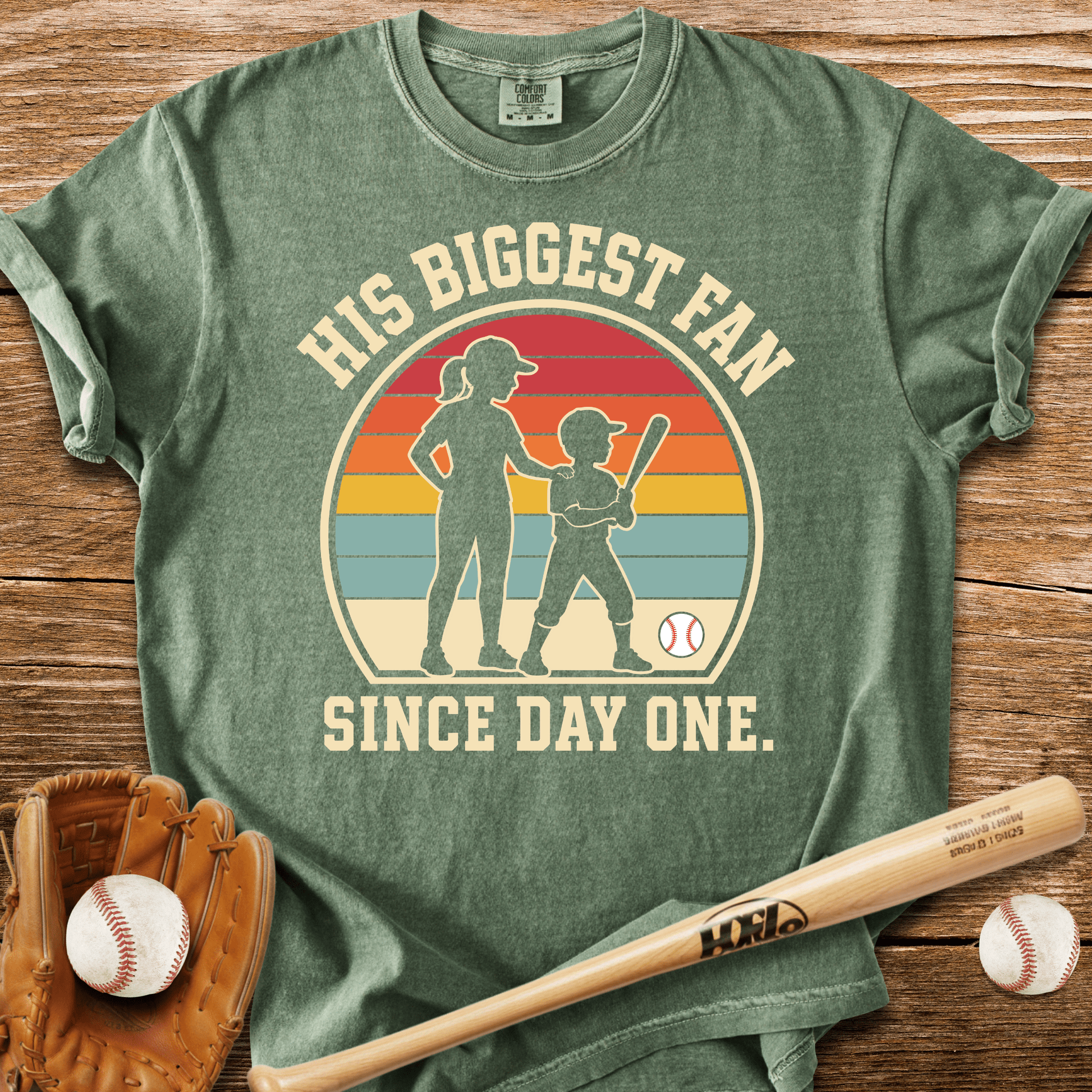 His Biggest Fan Since Day One T-Shirt - HomeRun PrintsComfort Colors