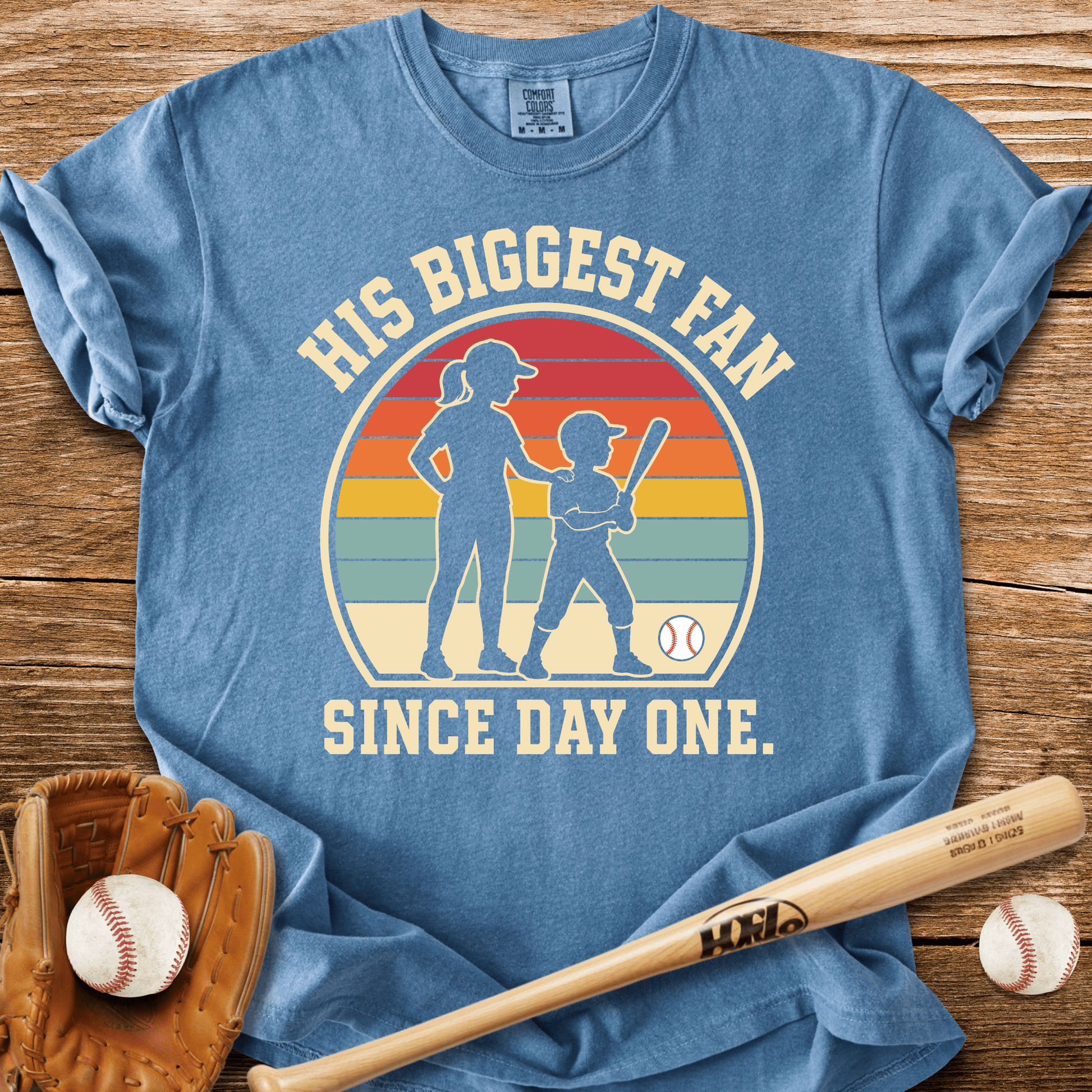 His Biggest Fan Since Day One T-Shirt - HomeRun PrintsComfort Colors