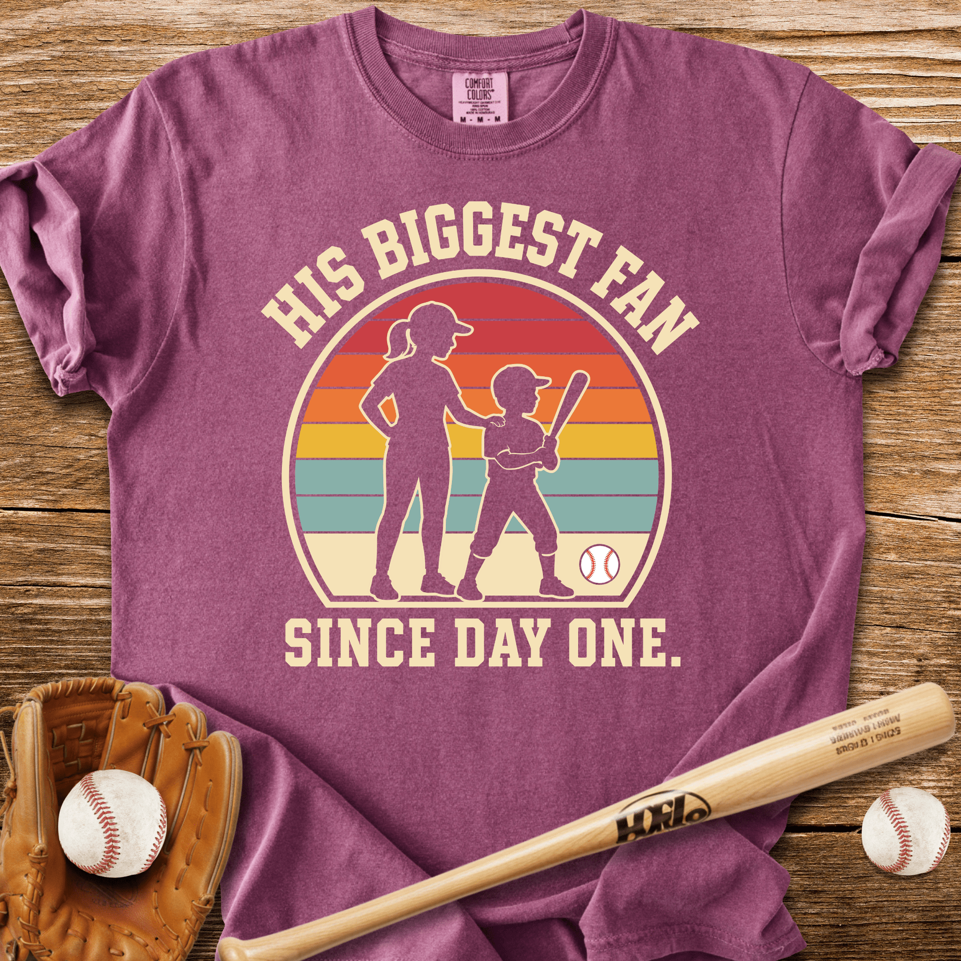 His Biggest Fan Since Day One T-Shirt - HomeRun PrintsComfort Colors
